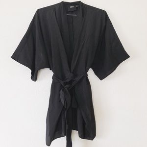 Black Kimono Wrap Top